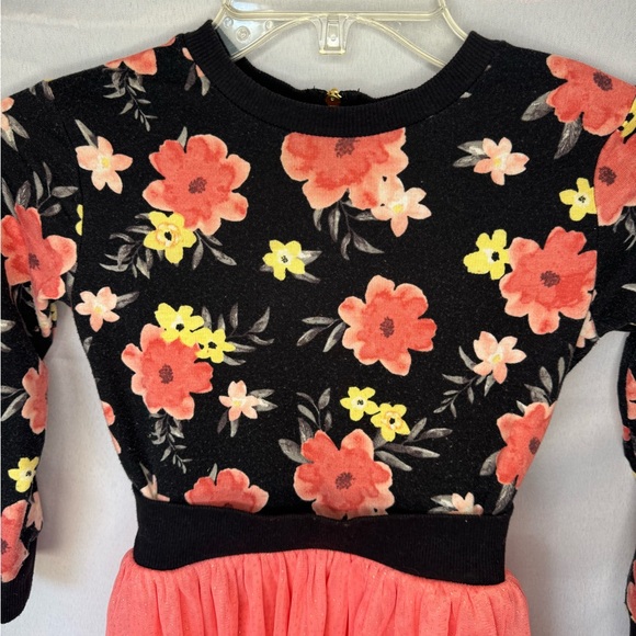 Floral Zip up sweater dress with tulle skirt - Picture 5 of 9